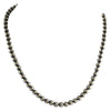 Sterling Silver Navajo Pearl 6mm Oxidize Bead Necklace. Available from 14" to 60"