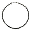 Sterling Silver Navajo Pearl 5.5mm Saucer Oxidized Bead Necklace. Available from 16" to 30"