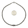 Sterling Silver Navajo Pearl 3 Bead Necklace 14"