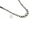 Sophia Becenti Sterling Silver Graduated Stamped Bead Navajo Necklace Earring Set