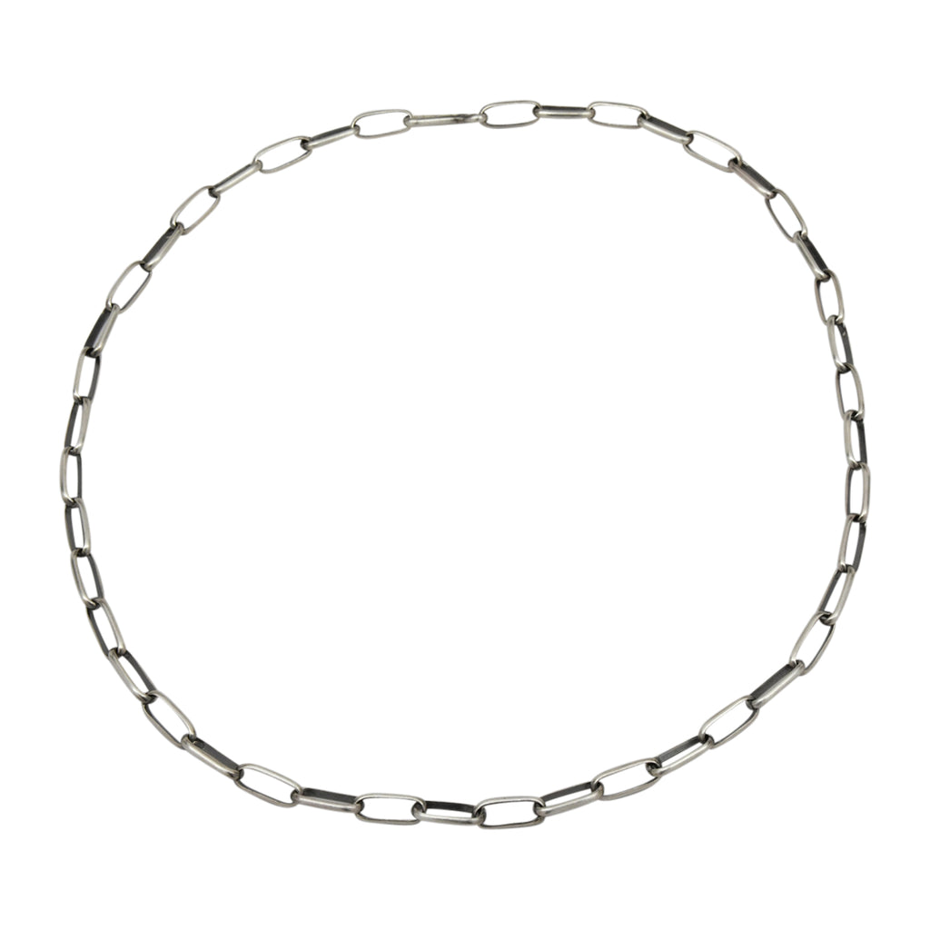 Sally Shirley Sterling Silver Navajo 16 gauge Half Round Plain Handmade Chain. Available from 18" to 30"
