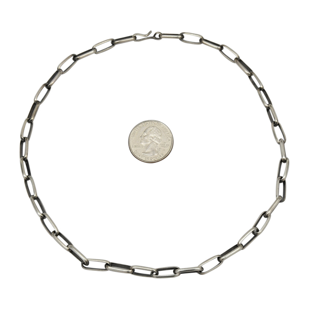 Sally Shirley Sterling Silver Navajo 12 gauge Half Round Plain Handmade Chain. Available from 18" to 30"