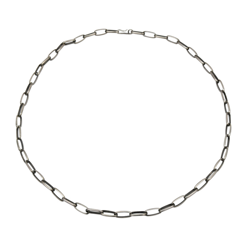 Sally Shirley Sterling Silver Navajo 13 gauge Half Round Plain Handmade Chain. Available from 24" to 30"