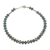 Phil & Lenora Garcia Sterling Silver Turquoise Short Squash Blossom Navajo Necklace