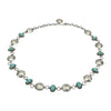 James McCabe Sterling Silver Turquoise & Mercury Dime Alternating Link Navajo Necklace
