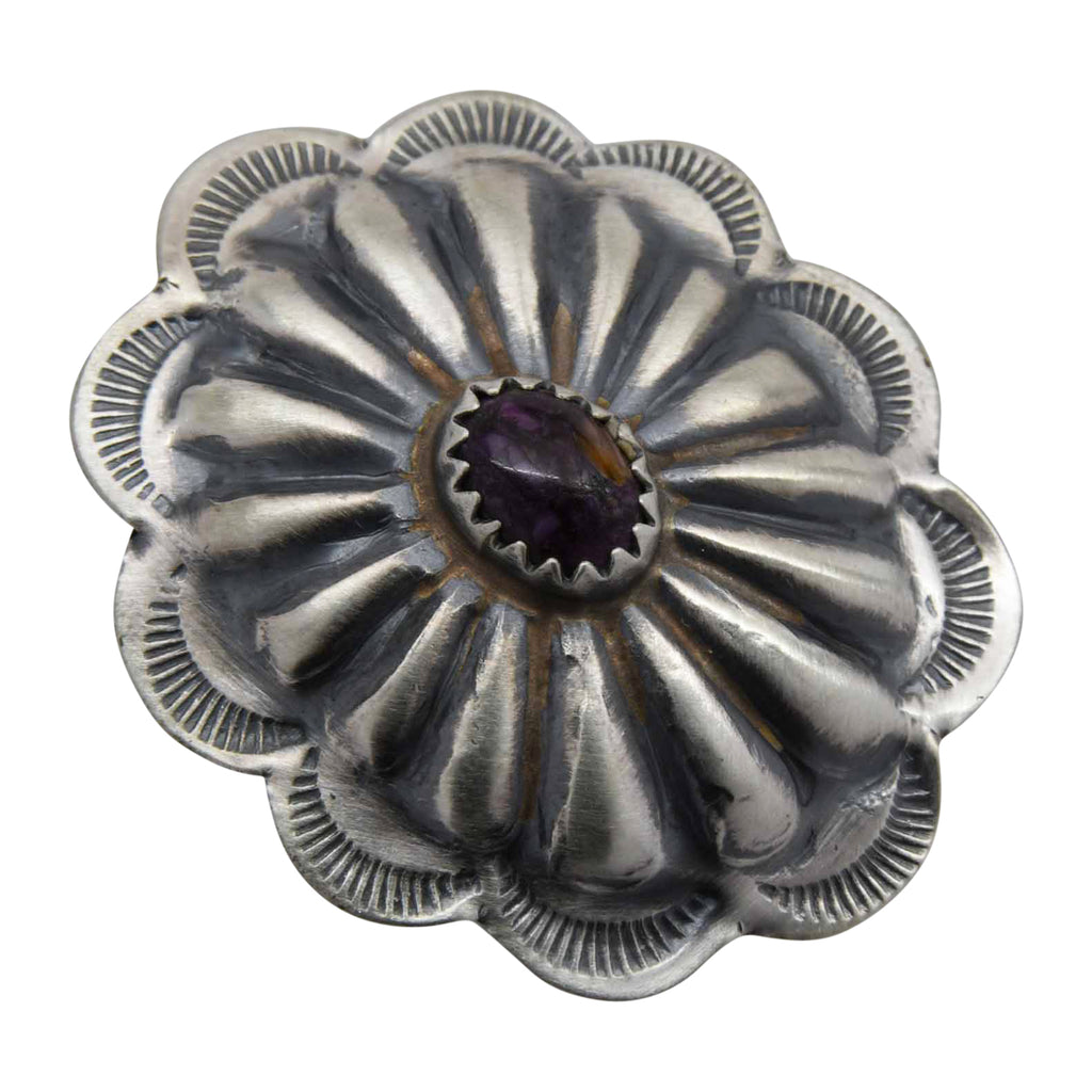 Ryan Begay Purple Spiny Oyster Shell Concho Sterling Silver Navajo
