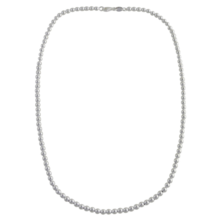 Sterling Silver Loose Hollow Bead Ball 4mm Necklace Chain Italian Italy .925