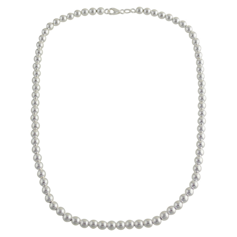 Sterling Silver Loose Hollow Bead Ball 6mm Necklace Chain Italian Italy .925