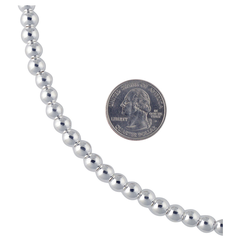 Sterling Silver Loose Hollow Bead Ball 8mm Necklace Chain Italian Italy .925
