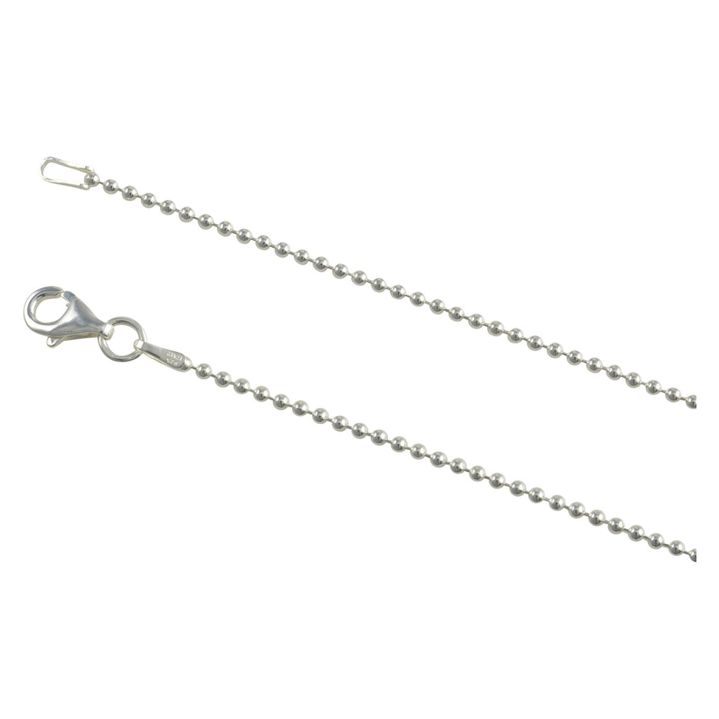 Sterling Silver Round Bead Ball 150 1.5mm Necklace Chain Solid Dog Tag Jewelry