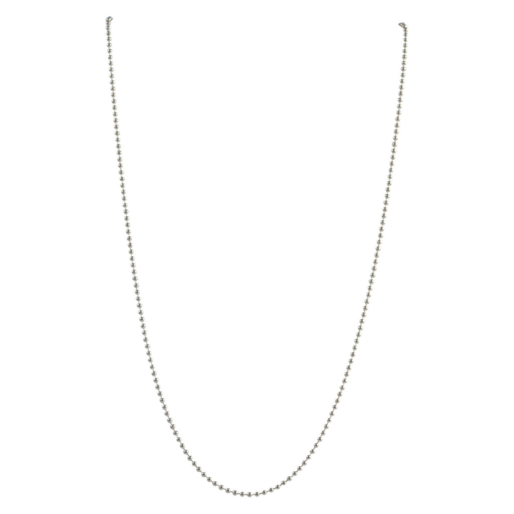 Sterling Silver Round Bead Ball 150 1.5mm Necklace Chain Solid Dog Tag Jewelry