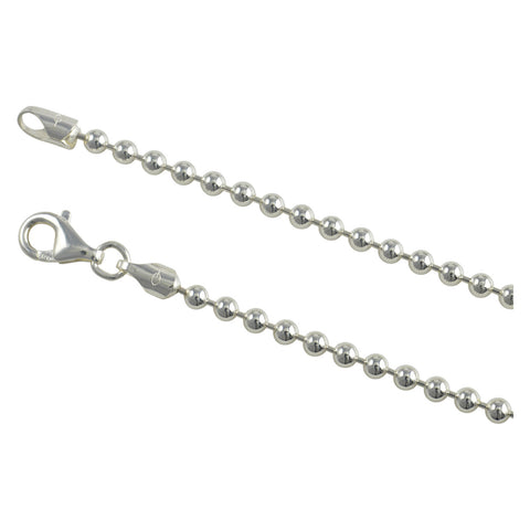 Sterling Silver Diamond Cut Bead Ball 150 1.5mm Necklace Chain Dog Tag Shiny
