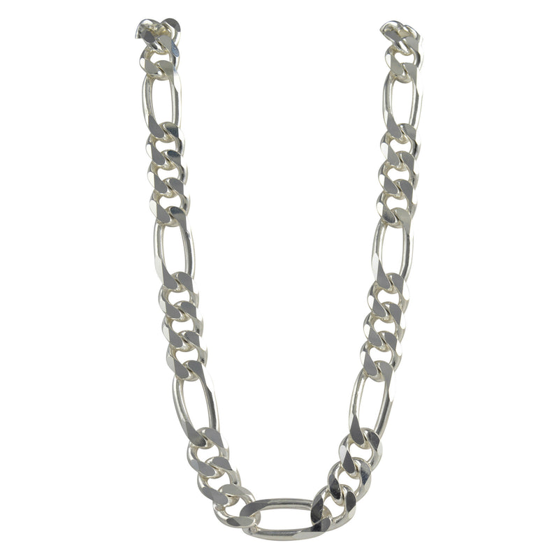 Sterling Silver Figaro 400 15mm Mens Bracelet Chain Italian Solid .925 Jewelry