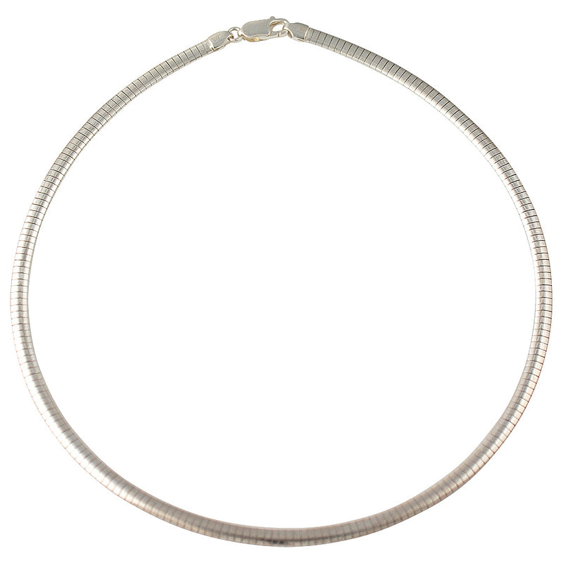 Sterling Silver Omega 4mm Necklace Chain Italian Italy Solid .925 Jewelry