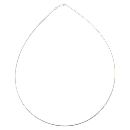 Sterling Silver Round Omega 025 1.25mm Necklace Chain Italian Italy Solid .925