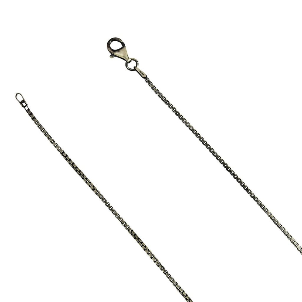 Sterling Silver Gunmetal Oxidized Box 1.5mm Necklace Chain .925 Italy