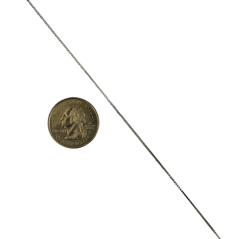 Sterling Silver Rhodium Adjustable Box 1mm Necklace Chain .925 Italian